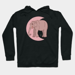 Asian Elephant Crescent - Rose Hoodie